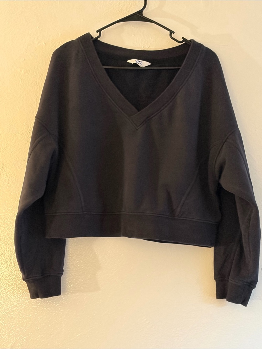 Women's Black V-Neck Sweatshirt